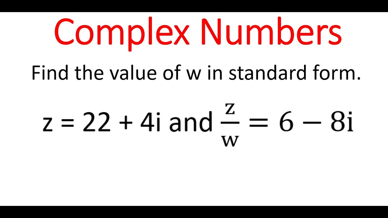 Finding Value Of w Using Complex Conjugate Method