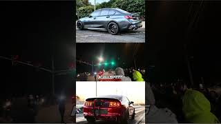 Single turbo Coyote vs big turbo BMW M340i #dragrace #bmw