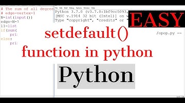 #36 Python tutorial |Setdefault() function in python