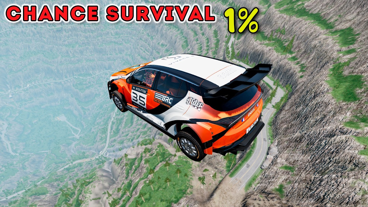 A High-Speed Jump into a Deep Canyon! Survival Chance Crashes! BeamNG Drive Ep.14 #beamngdrive
