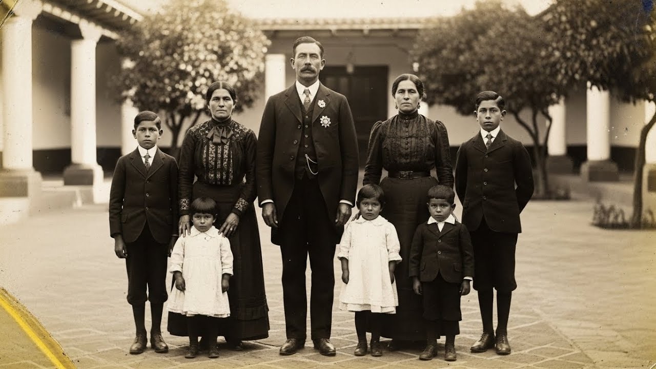 La foto familiar antigua parecia comum — hasta ampliar el broche del patriarca…