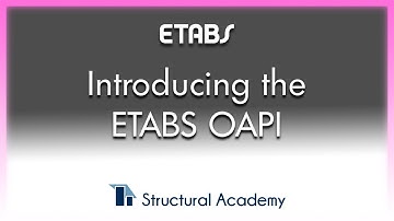 ETABS Training Series - Lecture 4 - Introducing the ETABS OAPI