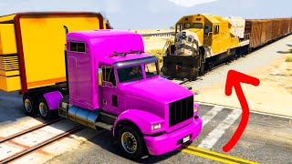 Trucks vs Train - Can we Stop the Train in GTA 5?  #1