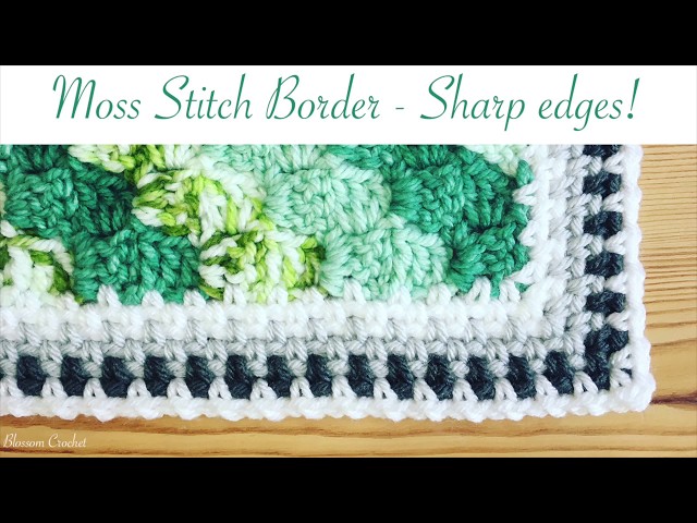 Simple and Neat Crochet Moss / Linen Stitch Border (amazingly sharp corners!)