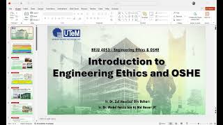BELU 4053 Engineering Ethics & OSHE (Class Intro & Teaching Plan)