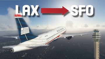 Scenic LAX to SFO Flight | Low-Altitude | United Airways Airbus a320 | Microsoft Flight Simulator