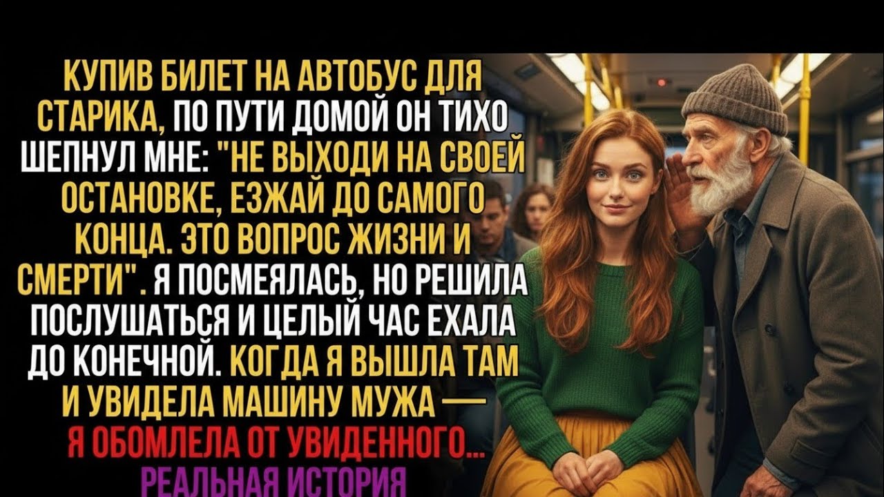 В автобусе старик шепнул: «Пропусти свою остановку…» — и я увидела машину мужа