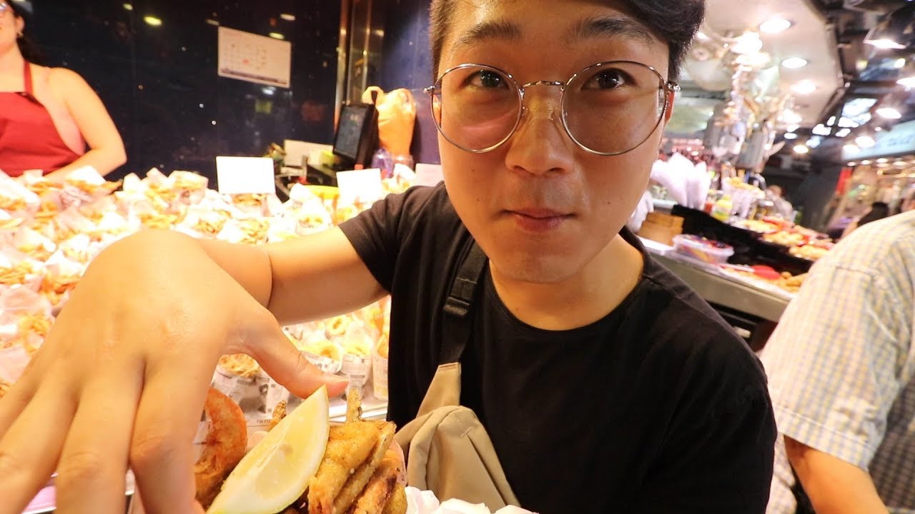 PROBANDO COMIDA DE MERCADO EN ESPAÑA