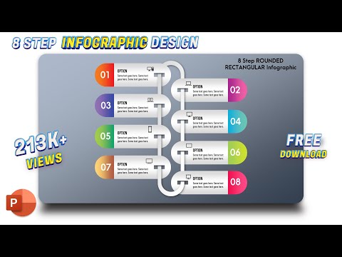 17.MS PowerPoint Tutorial - 8 step Connected Shapes Infographic Presentation