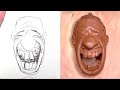 Amazing ceramic face  from drawing to sculpture  timelapse