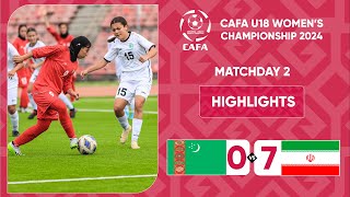 HIGHLIGHTS | IR IRAN vs TURKMENISTAN |MD2| CAFA U18 WOMEN'S CHAMPIONSHIP 2024