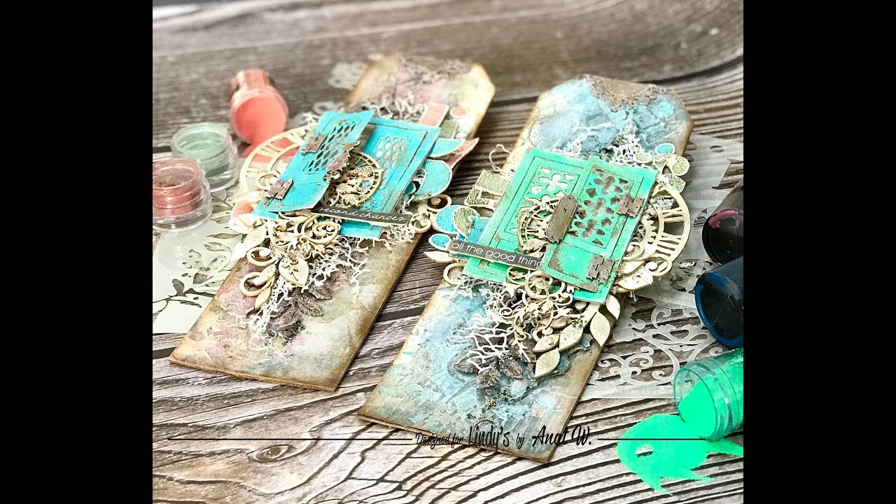 Mixed Media Step by Step Tutorial - Tags - Lindy's-AB Studio HOP - YouTube