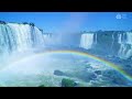 Large waterfall and rainbow 🌈 (10 hours Iguazu falls sounds) Nature white noise for sleeping.