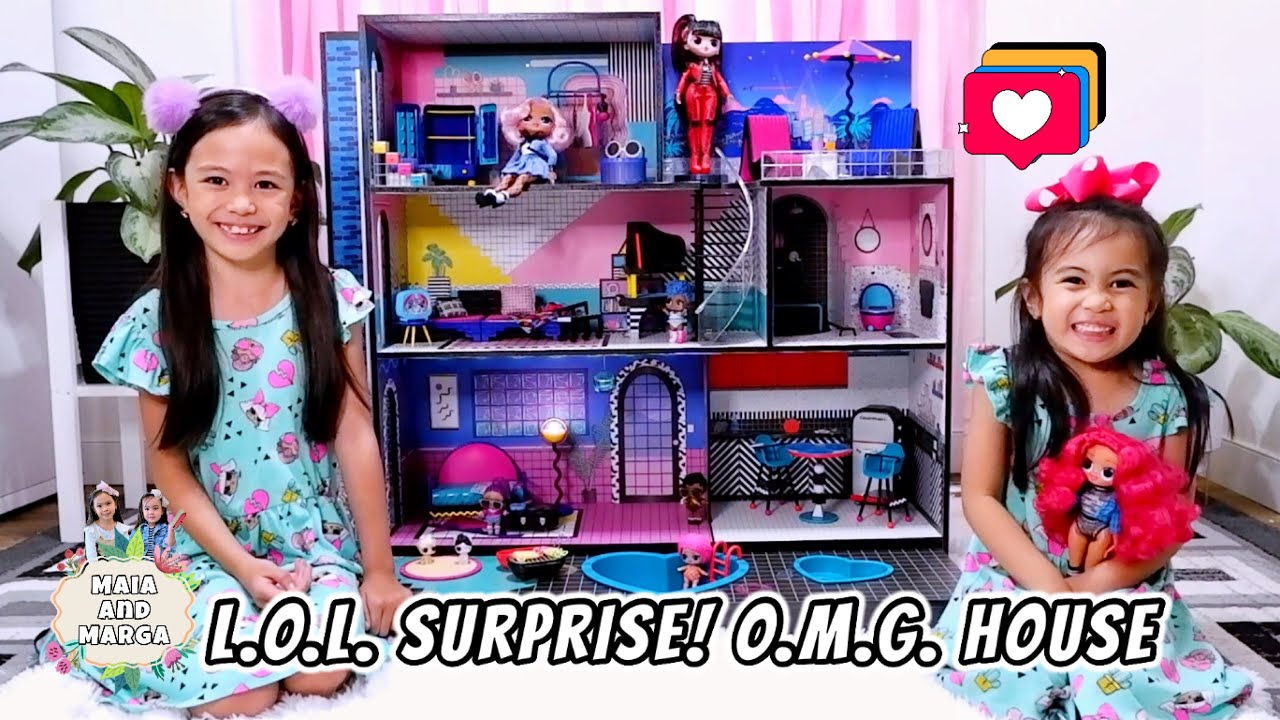 LOL Surprise Dolls House OMG Dollhouse Mansion 85+ SUrprises Real Wood