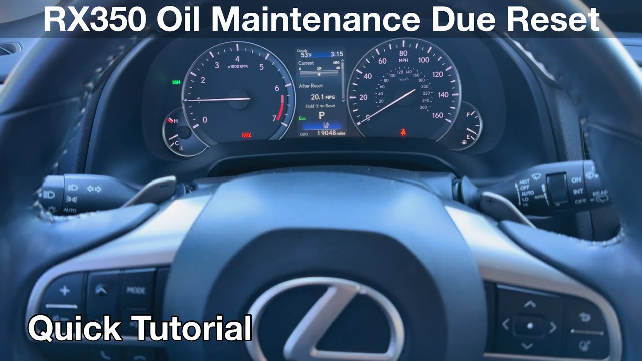 2021 Lexus Rx350 Reset Oil Maintenance