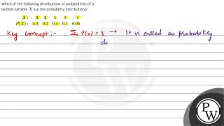 Which Of The Following Distributions Of Probabilities Of A Random V...