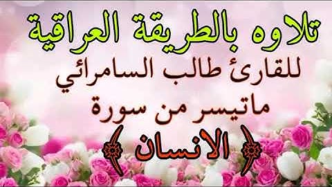 القارى طالب السامرائي سورة الانسان