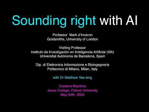 Creative Machine: Prof Mark d'Inverno with Dr. Matthew Yee-King on AI and Music