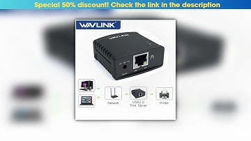 Slide Wavlink USB 2.0 Network LRP Print Server USB Hub 100Mbps Share a LAN Networking Printers Powe