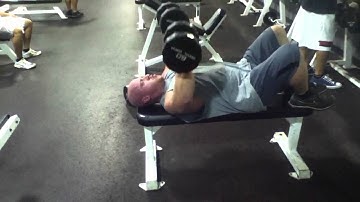 Flat dumbbell press drop set