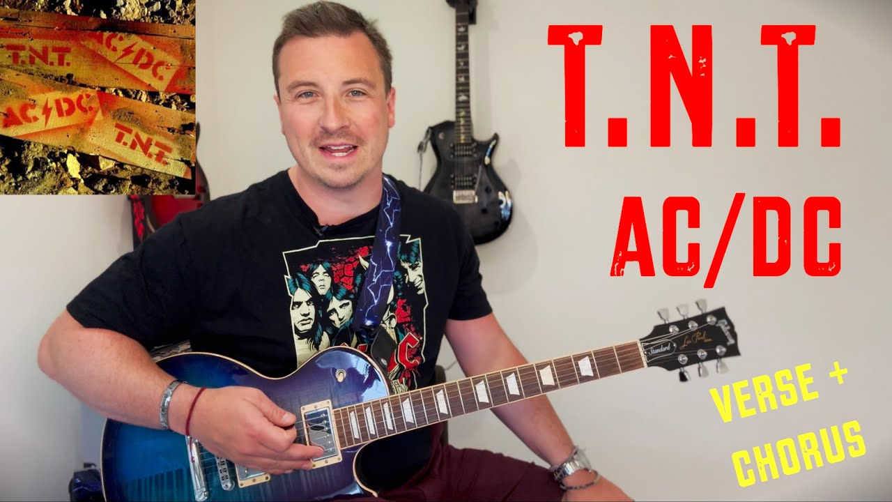 Super EASY guitar lesson ⚡ AC/DC - T.N.T. 💥 (Verse + Chorus with tabs ...