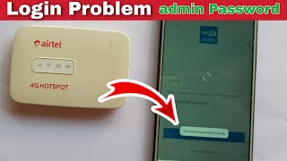 Airtel hotspot Alcatel app login problem | Airtel hotspot default admin password wrong screenshot 2