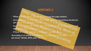 Common APA mistakes