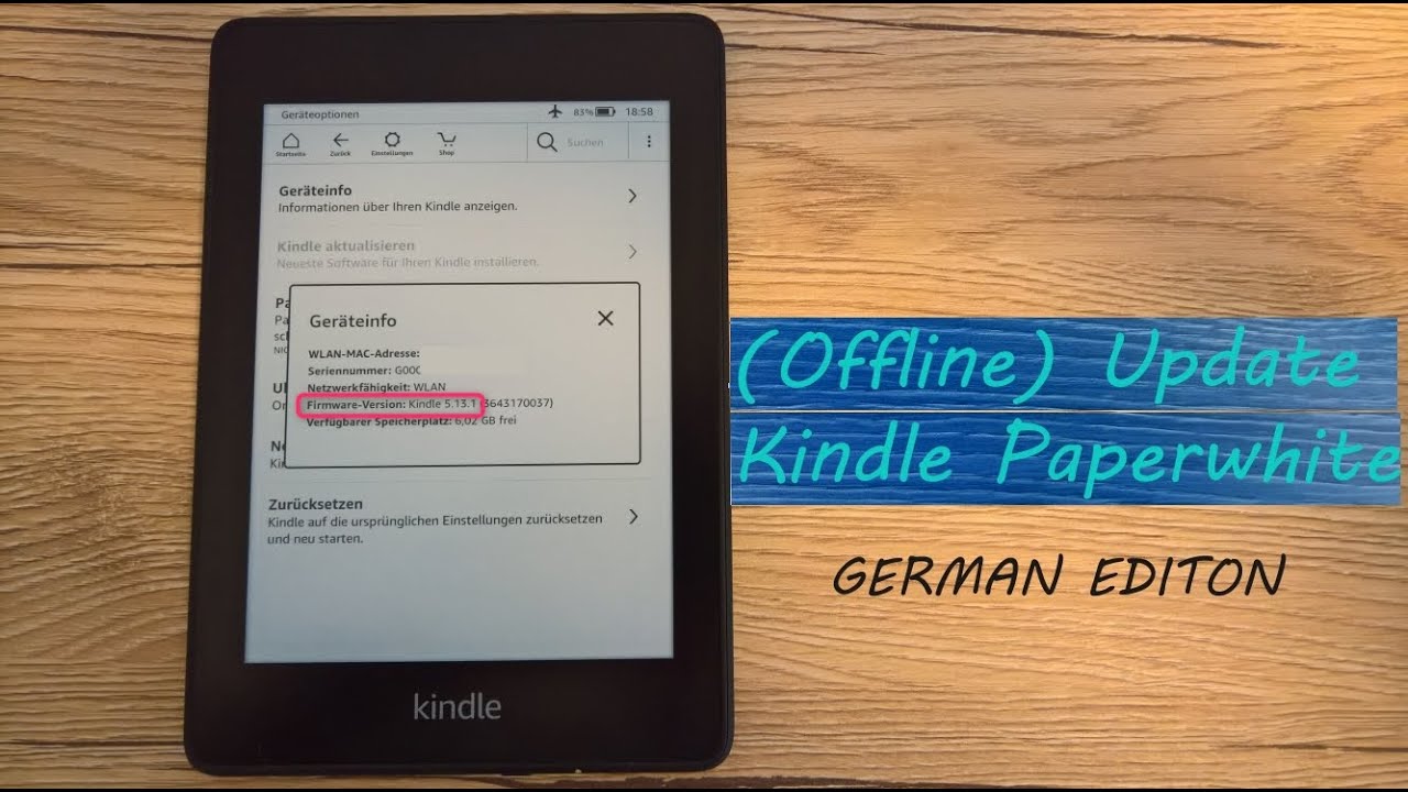 Kindle Paperwhite Offline Firmware Update [German]