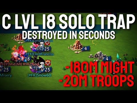 Lords Mobile| CASTLE LVL 18 WITH 20M TROOPS ZEROED IN SECONDS - GINGER AND CRAZY SHOWING NO MERCY!
