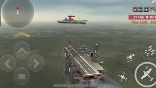 Warship Battle: USS GERALD R FORD BLAZE aircraft carrier in Boss Attack gameplay. screenshot 4