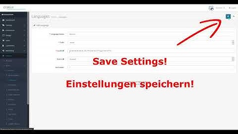 OpenCart 3.0.x Install German Backend Settings