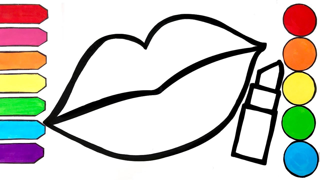 Desenho de Boca com batom para colorir - Tudodesenhos