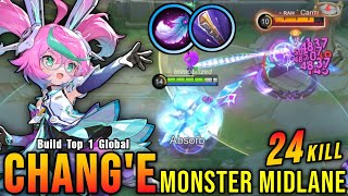 24 Kills!! Chang'e The Aspirants Skin Real Monster Midlaner!! - Build Top 1 Global Chang'e ~ MLBB
