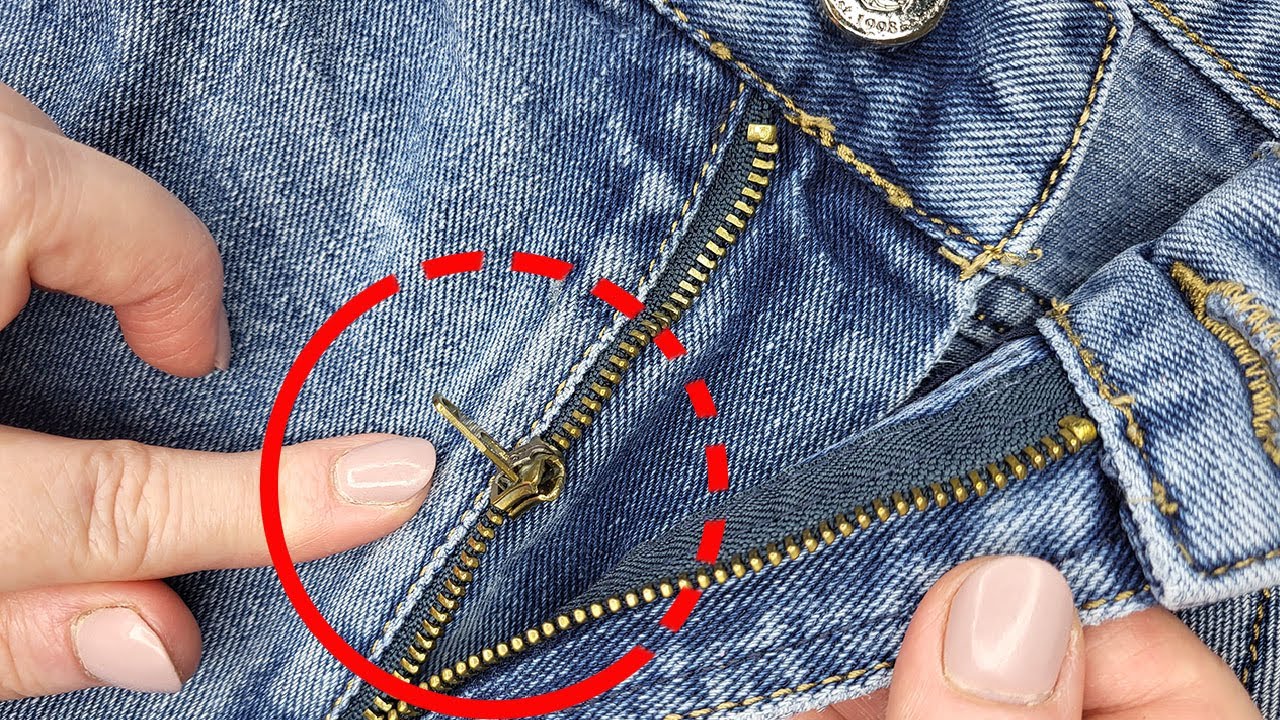 ⭐How to fix a zipper on jeans in 1 minute 