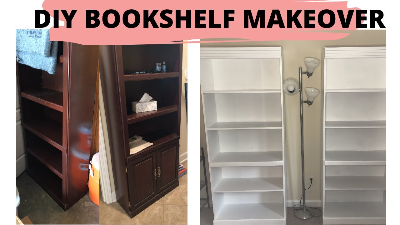 DIY BOOKSHELF MAKEOVER Painting Laminate Furniture Bookshelf