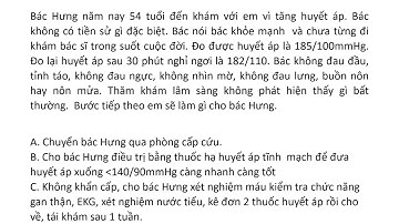 BÀI 3   tăng huyết áp khẩn cấp và tăng huyết áp cấp cứu trắc nghiệm ở phần description