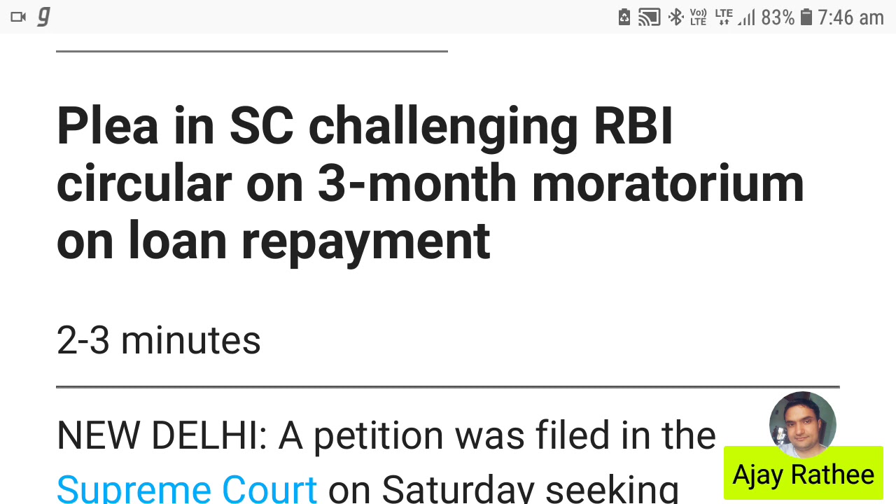 Waiver Of Interest During 3 Months Moratorium Period Is Demanded From waiver-of-interest-during-3-months-moratorium-period-is-demanded-from