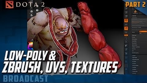 Part 2! Dota 2: Insanity Set --- Intestines Zbrush sculpt and normal map bake.---