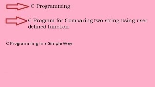 10: C Program for Comparing two string using user defined function || MCS-011|| O level (Hindi)