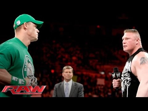 John Cena and Brock Lesnar sign the contract for their Extreme Rules Match: Raw, April 23, 2012