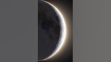 The Crescent Moon from my 8” Airy Disk refractor telescope #crescentmoon #moon #telescope