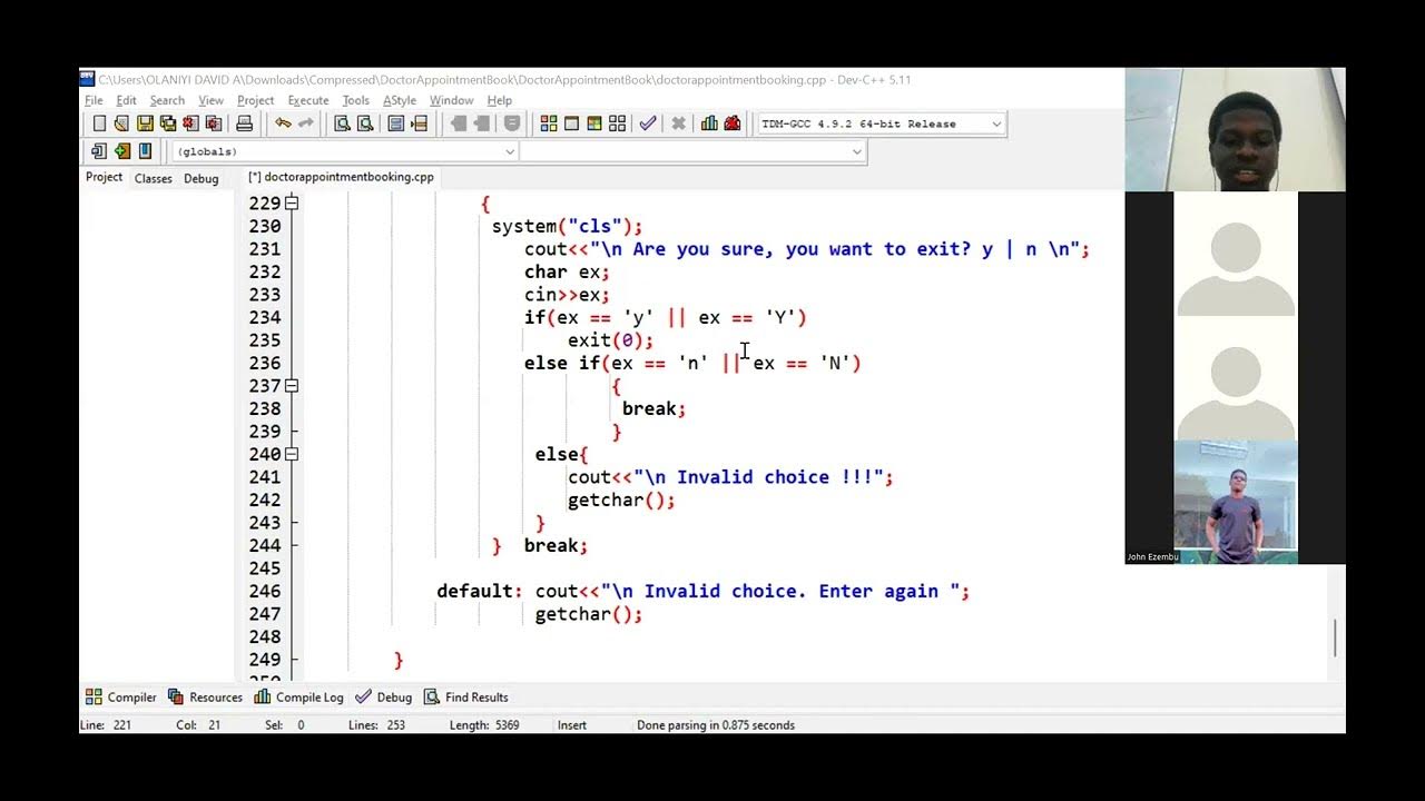 Doctor's Appointment Booking System using C++ | TEAM VOLT - YouTube