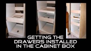 Building out our pantry to include full extension drawers with false cabinet door fronts.