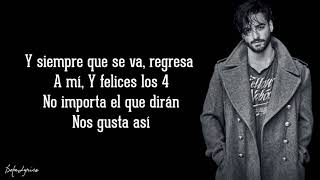 Maluma -  Felices los 4 Letra (Lyrics)🎵