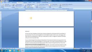 How to use references menu in ms word 2007