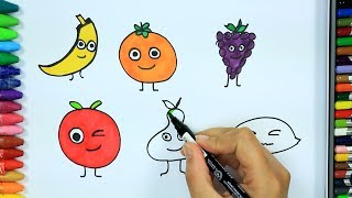 Meyve nasıl çizilir? 🍅| Boya Boya | Çizelim Boyayalım | Çocuklar için Çizim | Boyama Sayfası