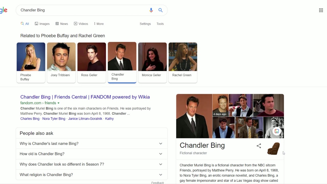 F.R.I.E.N.D.S + Google Search!  (Phoebe, Joey, Ross, Chandler, Monica & Rachel)