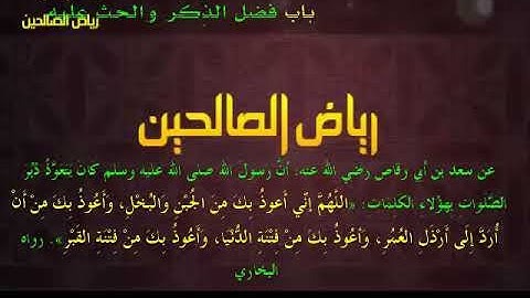 مجالس رياض الصالحين (880): كتاب الأذكار، باب فضل الذِّكر والحث عليه، «كان يتعوَّذُ دُبر الصلوات»