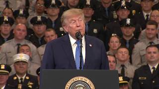 Trump embraces mother whose son was shot and killed, spotlights law enforcement at rally