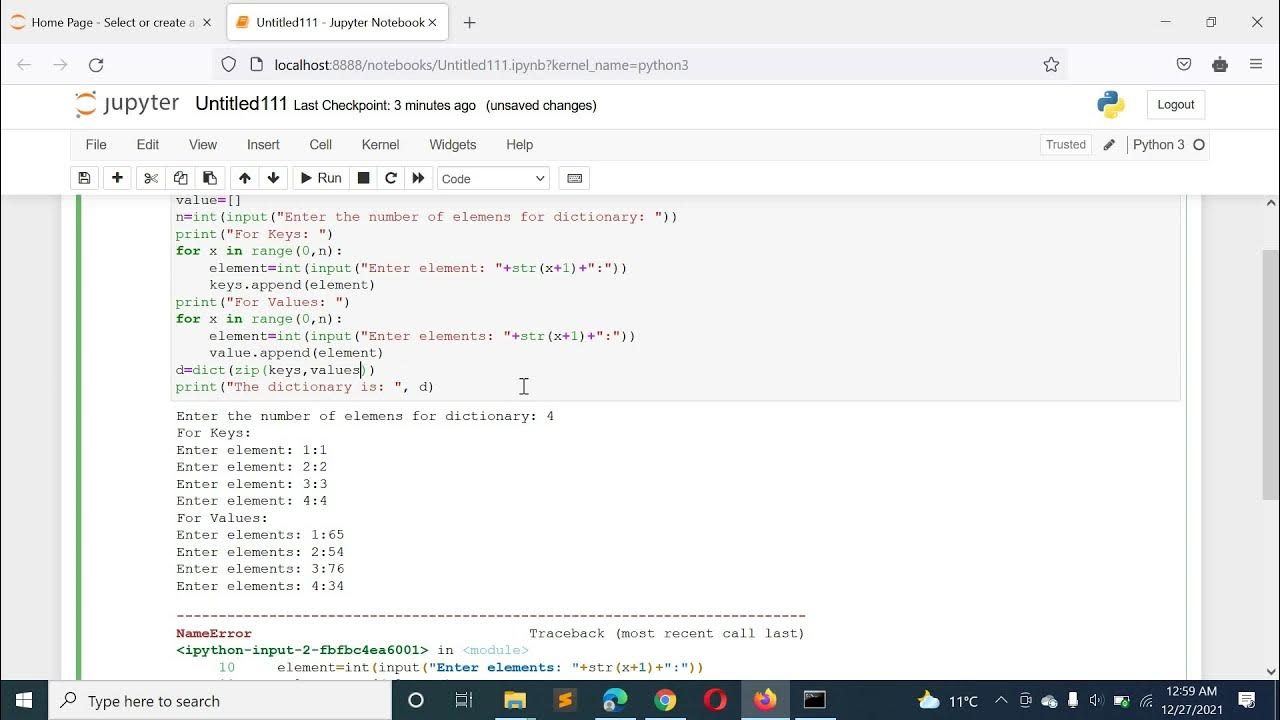 Python Program to Map Two Lists into a Dictionary - YouTube